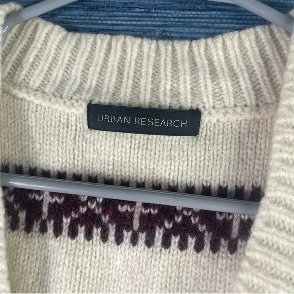 Urban Research‎ 100% Wool Southwestern Style Pull Over Vest - Picture 3 of 7